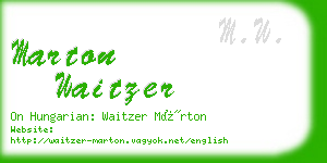 marton waitzer business card